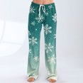 thumbnail image 6 of Women's Casual Fashion Christmas Pajama Pants, Long Sleepwear Trousers for Sports and Home Use, Comfortable and Soft Material for Nightwear and Lounging,Turquoise,L, 6 of 6