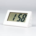 thumbnail image 3 of Table Clock Digital Battery Operated LCD Display Mute Mode Saving PS Material Nordic for Kitchen Study Living Room Bedroom - White, 3 of 8