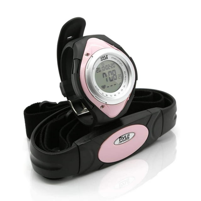 Pyle Fitness Heart Rate Monitor - Healthy Wristband Sports Pedometer Activity Fitness Tracker Steps Counter Stop Watch Alarm Water Resistant Calorie Counter Target Zones - PHRM38PN Pink