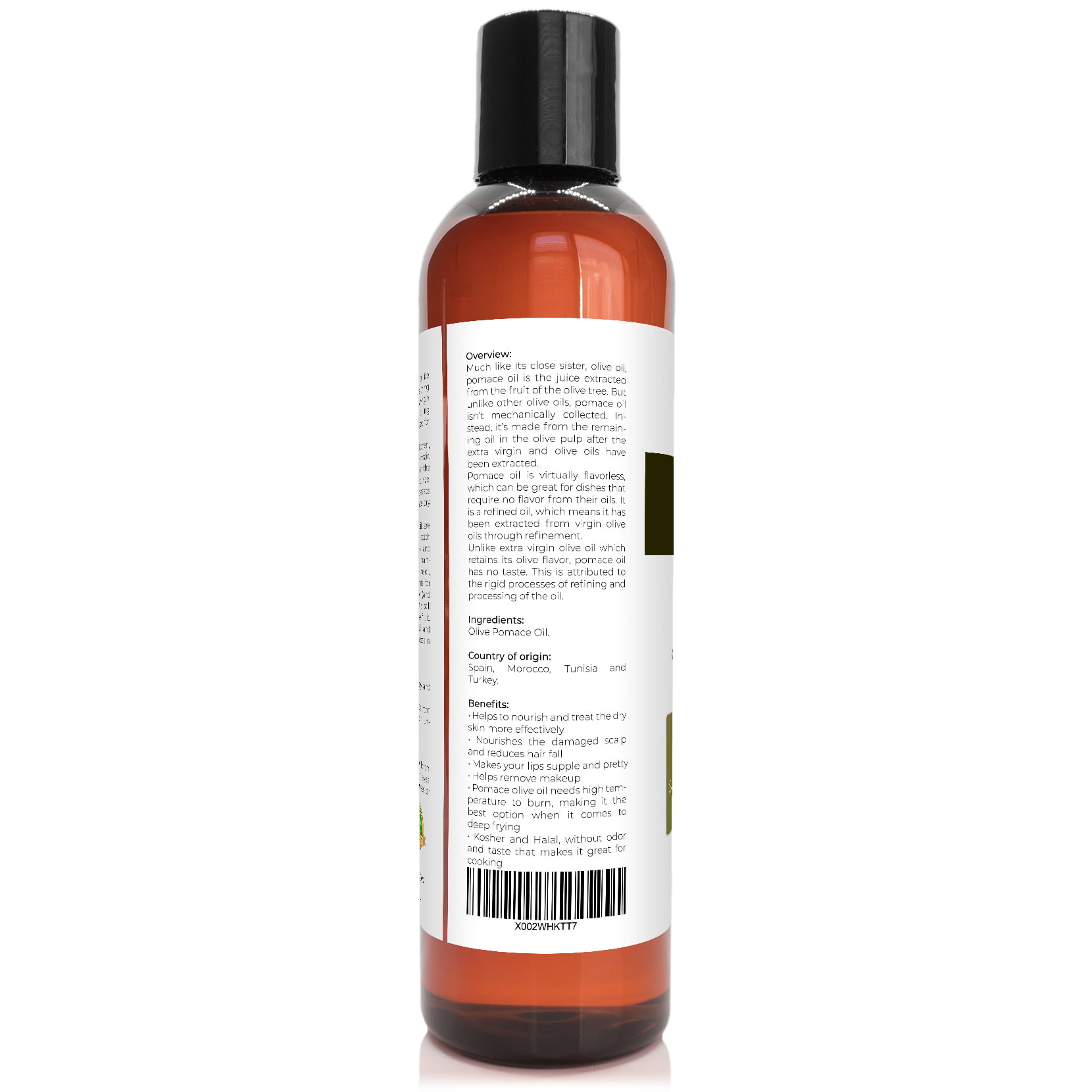 Olive Oil Pomace 2 fl. oz. 100% Pure Natural Carrier Moisturizer For Skin,  Body, Face And Hair Growth. Great For DIY Soap Making, Cosmetics and
