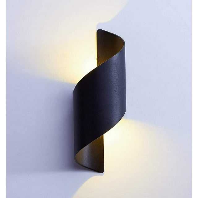 Aplique de pared LED moderno de 10 W con carcasa de aluminio, resistente al agua, IP65, luz arriba/abajo, 3000 K, blanco cálido, para interior/exterior
