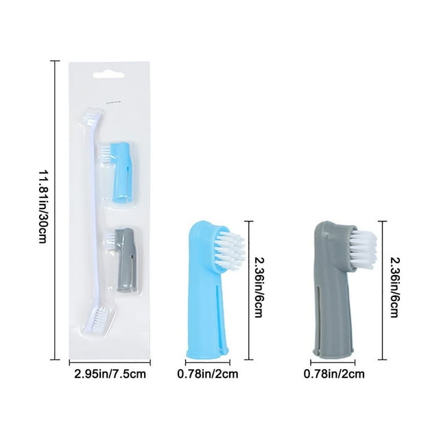 I Love Pet Head Shampoo And Conditioner Pet Toothbrush Set Dog Toothbrush Double Head Three Piece Set Pet Finger Brush Dog Hair