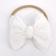 thumbnail image 2 of Emitonse Baby Girl Headbands Toddler Infant Baby Boys Girls Stretch Solid Bow Hairband Headwear Headband White,Size One Size, 2 of 3