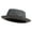 Black, variant on Big Size Wove Paper Straw Wide Brim Porkpie Upbrim Fedora - Tan 2XL-3XL