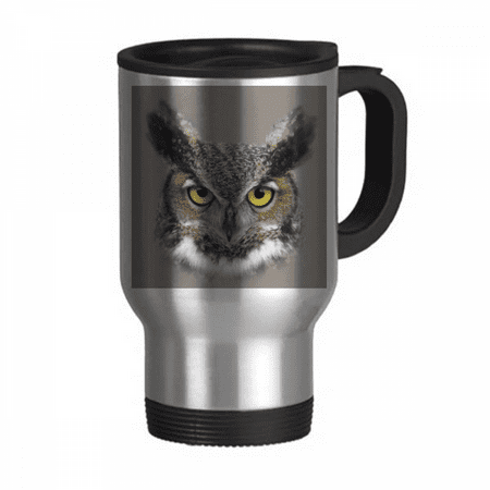

Owl Eyes Pupil Night Art Deco Fashion Travel Mug Flip Lid Stainless Steel Cup Car Tumbler Thermos
