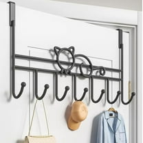 Behind The Door Hooks Hole Free Door Hangers with Shelves, Coat Hooks, Bedroom and Kitchen Door Organizer Hanging Rack for Easy Installation