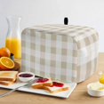thumbnail image 2 of Cream White Buffalo Check Toaster Cover 4 Slice, Farmhouse Plaid Modern Geometric Dustproof Bakeware Oven Protector with Top Hook, Waterproof Small Kitchen Appliance Toasters Dust Cover, 12"x11"x8", 2 of 9
