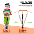 thumbnail image 5 of Magshion Kids Scooter with Light Up LED Wheels, Kick Scooter for Kids, Adjustable Height 3 Wheel Scooter for 3-6 Years Old Boys & Girls, Lean-to-Steer, Orange, 5 of 11