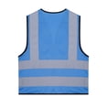 thumbnail image 4 of TiaoBug Kids Boys Girls Sleeveless Zipper Safety Vest High Visibility Reflective Volunteer Waistcoat A Blue 4-6, 4 of 7