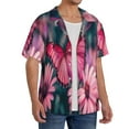 thumbnail image 2 of Gukieu pink butterfly Print Men's Short-sleeved Shirts, Button-down Pocket Shirts, T-shirts, Beach Vacation Travel Summer Clothing-Small, 2 of 5
