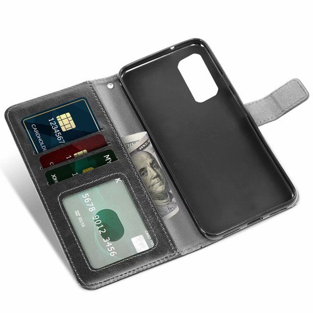 Mobile Phone Cover for Samsung S20, Cover Premium Pu Leather Tpu Flip Cover Magnetic Closure Card Compartment Stand Function Wallet with Lanyard Protective Cover