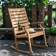 thumbnail image 4 of Logan Solid Teak Outdoor Rocking Chair with Bottle Holder, Natural Teak, 4 of 10