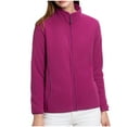 thumbnail image 5 of jtjvou Women's Full Zip Soft Fleece Jacket Plus Size Lightweight Outdoor Coat Winter Warm Jacket for Women Hot Pink,XXL, 5 of 8