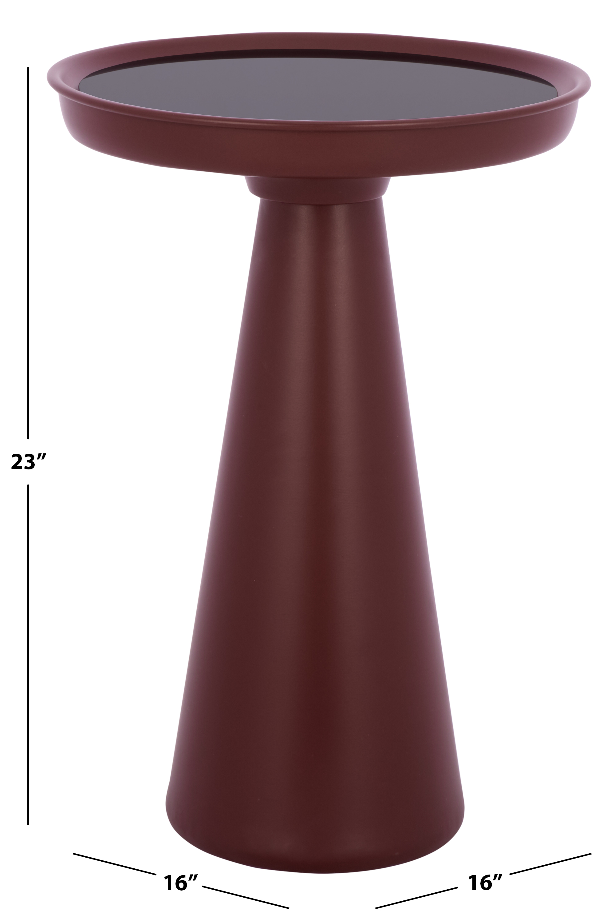 Safavieh Hikuma Modern Iron Round End Table, Black / Bordeaux