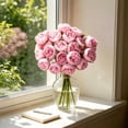 thumbnail image 5 of Artificial Peony Bouquet 27 Heads Faux Silk Flowers in Raffia Wrap Realistic Fake Peonies for Home Decor Vase Flowers for Living Room Table Centerpiece Wedding Farmhouse 1PCS, 5 of 6