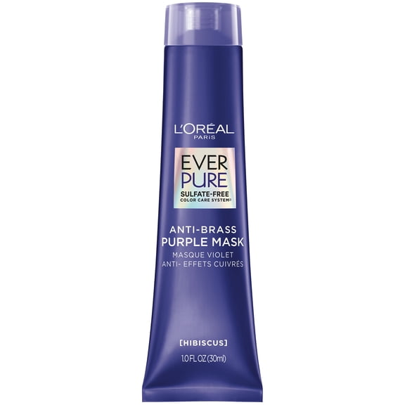 L'Oreal Paris Everpure Anti Brass, Color Protection, Purple Mask for Color Treated Hair, 3 fl oz