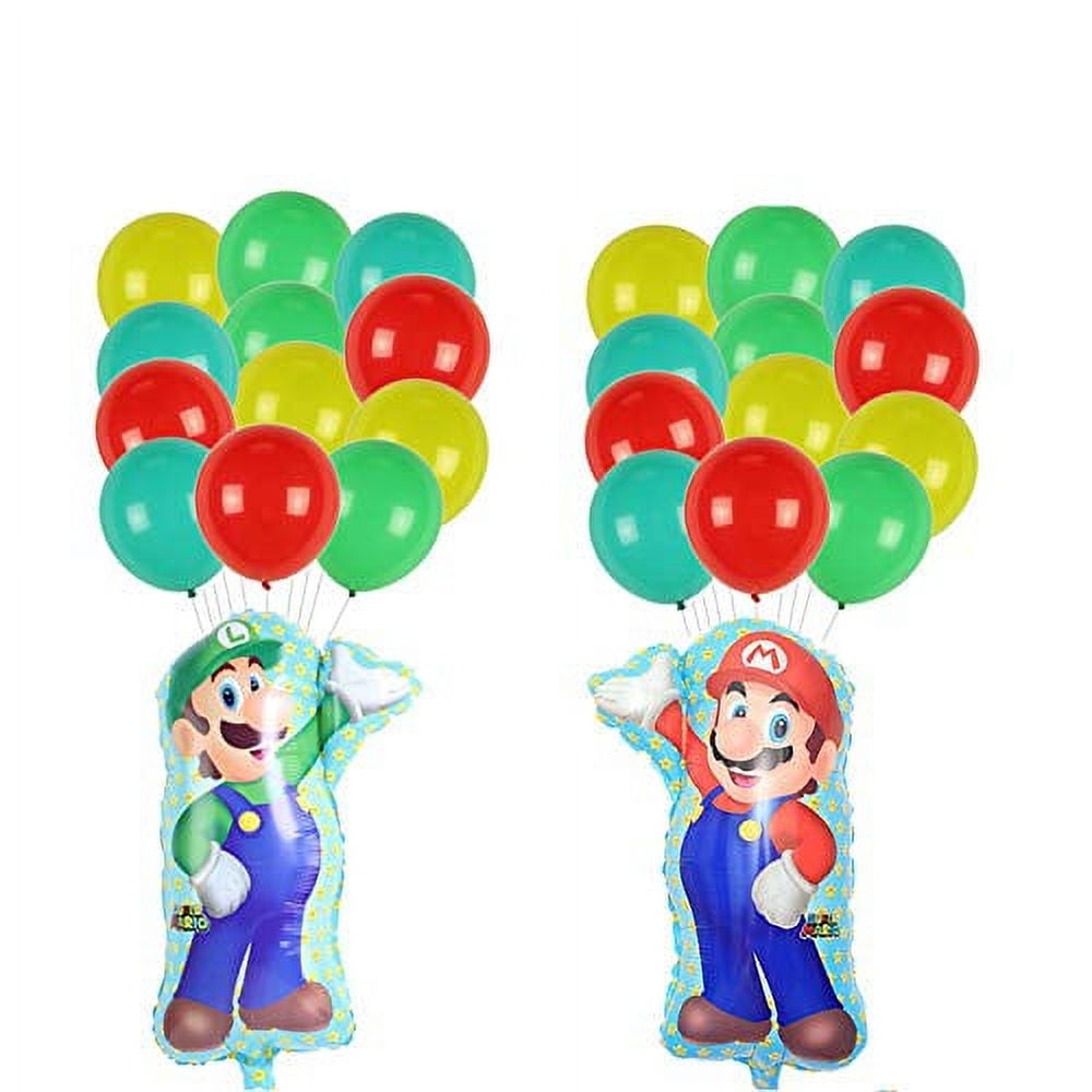 Mario Décoration Anniversaire, Mario Ballons Latex, 36pcs Mario Party Set,  Mario 5 ans Decoration Anniversaire, Thème Ensemble de Décoration de Fête