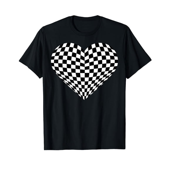 Funny Black White Checkered Gift Cute Chess Game Women Men T-Shirt