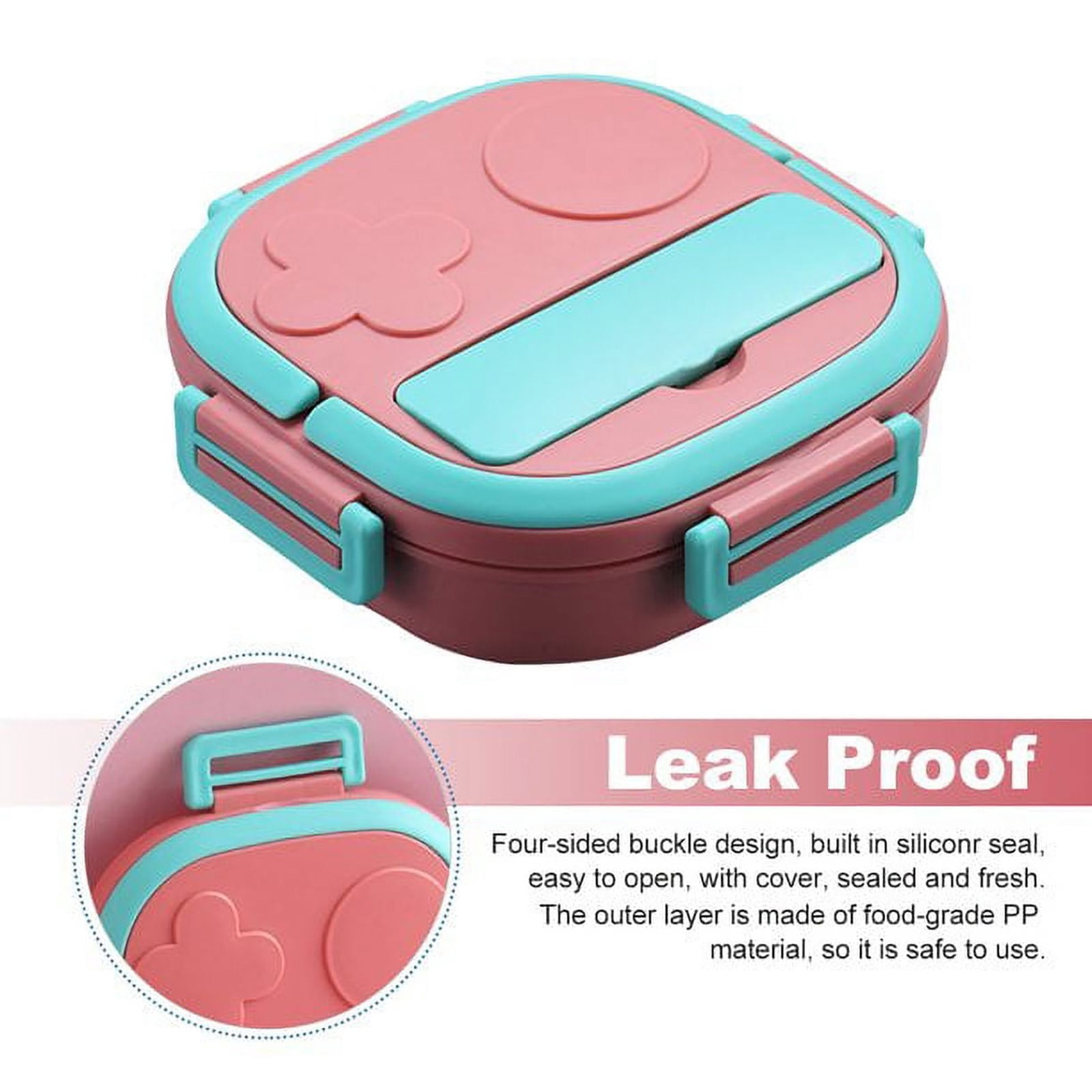 MOPOOR Stainless Steel Lunch Box, Mini Bento,Easy Open Leak Proof Food Containers with Silicone Lids - Perfect Metal Toddler Lunch Box for Daycare and School