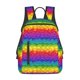 thumbnail image 1 of Balery Bright Rainbow Mochila ligera para hombre y mujer: duradera e impermeable, ideal para la escuela, el trabajo, viajes y uso diario., 1 of 7