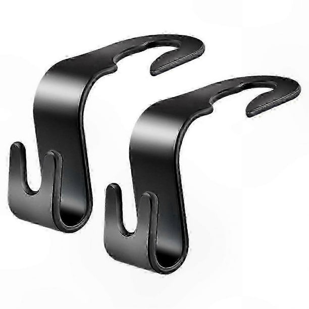 2-Pack Open Hook for Car Seat Back Storage Accessory Multifunctional Pendant Hanger Silver Tone Universal Fit for Vehicles
