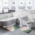 thumbnail image 5 of Sage Green Beach Bath Mat 3 Piece Bathroom Rug Set, Farmhouse Coastal Ombre Sea Waves Art Non Slip Bath Rug Contour Mat and Toilet Lid Cover, Absorbent Shower Mats Soft Bath Rugs and Mats Sets, 5 of 8