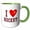 Green/White, variant on 3drose, I Love Hockey, I Heart Hockey, Love Sports Fan, 3drsmm, 15oz Two-tone Red Mug