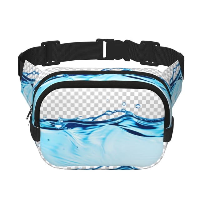 Disketp Crystal Clear Water Splash Riñonera de Doble Capa, Bolsa de Cintura Ajustable para Viajes, Correr y Senderismo, Riñonera Ligera para Hombre y Mujer