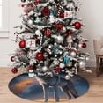 thumbnail image 5 of Picia Lonely Night Sky Wolf Print Christmas Tree Skirt , Christmas Tree Skirt Ornaments for Merry Christmas Holiday Party Decorations Indoor Outdoor-30", 5 of 7