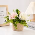 thumbnail image 3 of Artificial Flowers in Vase Centerpieces Coffee Table Decor, Silk Flower Arrangements for Home Decor Indoor Fake Flower Bouquet for Bathroom Dining Room Kitchen Wedding, 3 of 7