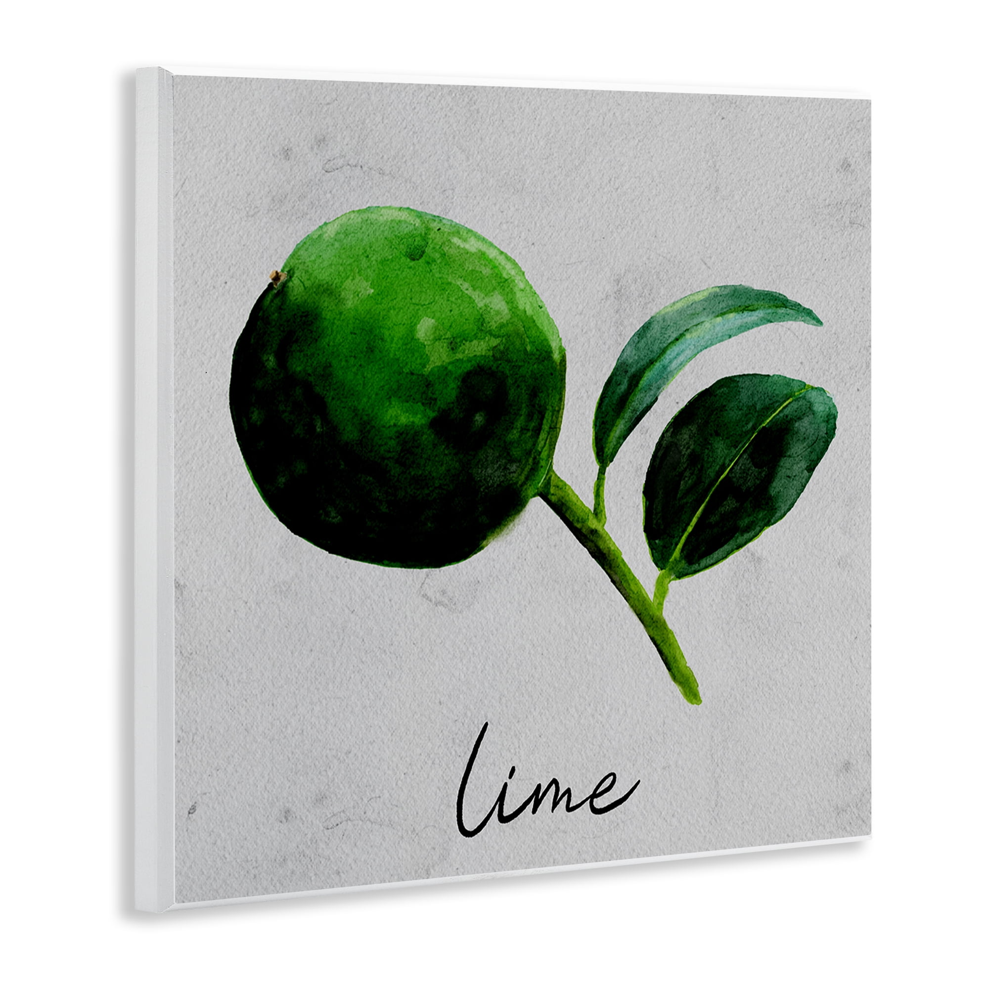 Stupell Industries Kitchen Lime with Leaf Food & Beverage Painting Unframed Art Print Wall Art, 12 x 12