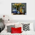 thumbnail image 4 of COMIO Bathroom Decor, Wall Art Blue Beach Picture Ocean Theme Flower Canvas Print, Modern Coastal Seascape prints Framed, Seaside Artwork Floral Daisy, Art prints, Wall, 4 of 4