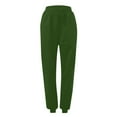 thumbnail image 4 of BXINGOHAI Women's Thin Fleece Sweatpants Fall Winter Jogging Pants Solid Elastic Waist Pants 2024 Outdoor Active Workout Long Pants With Pockets Army Green,S, 4 of 5