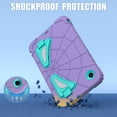 thumbnail image 3 of Kids Case for Samsung Galaxy Tab A9 8.7" 2023 SM-X110 / SM-X115 with Pencil Holder, Lightweight Shockproof Stand Anti-Slip Rugged Silicone PC Case Cover for Boys Girls for Tab A9, Purple+Mint, 3 of 8