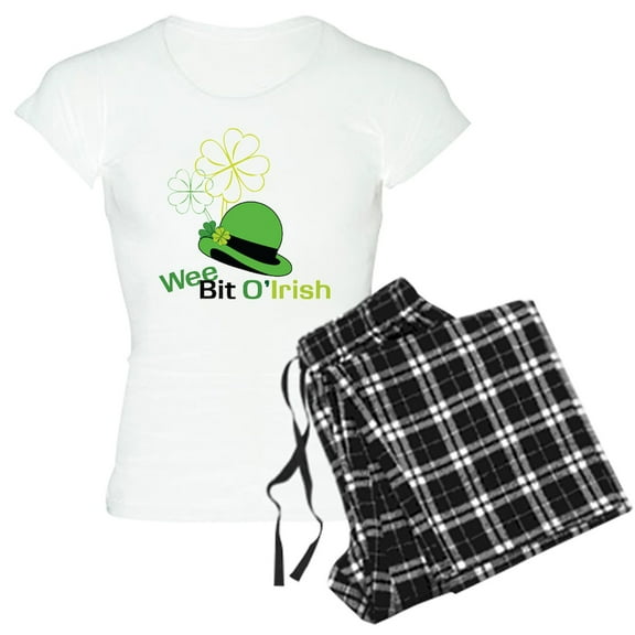 CafePress - Wee Bit Oirish Women's Light Pajamas - Women's Short Sleeve Print T-Shirt and Pants Light Cotton Pajama Set