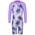 thumbnail image 2 of BAOHULU Girls Long Sleeve Swimsuit UPF 50+ Swimwear Athletic Rash Guard Purple Bathing Suit, 2 of 5