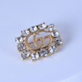 thumbnail image 2 of Broche de cristal con letras, broche inicial con diamantes de imitación para mujer, elegante fiesta de boda ER, 2 of 5