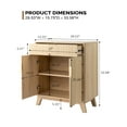 thumbnail image 5 of Ktaxon Modern Fluted Sideboard, 33" Pantry Storage Buffet Cabinet, Dining Room Pantry Wood Cabient with 2 Door and Drawer, Oak, 5 of 6