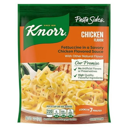 2-Pack Knorr Pasta Sides Chicken Fettuccine For Delicious Quick Pasta Side Dishes No Artificial Flavors or Preservatives 4.3 oz