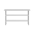 thumbnail image 5 of BizChair Stainless Steel 18 Gauge Work Table with 2 Undershelves - 60"W x 24"D x 34.5"H, NSF, 5 of 8