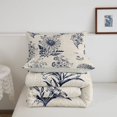 thumbnail image 5 of Erosebridal Navy Vintage Damask Full Size Comforter Sets,Cream Ornate Floral Bedding Comforter Set,3pcs,1 Comforter and 2 Pillowcases,Light Gray Reversible, 5 of 7