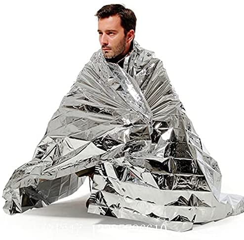 Limei 1 Pack Emergency Blankets for Survival Gear, Camping Blanket, Emergency Blanket, Thermal Blanket, Space Blanket, Survival Blanket, Mylar Blankets, First Aid Supplies, Outdoors, Foil
