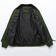 thumbnail image 4 of Miluxas Men's Bomber Jacket Lightweight Casual Windbreaker Zip Up Coat with Pocket Army Green, 4 of 9