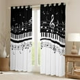 thumbnail image 4 of Manfei White Black Piano Black Out Curtains, Musical Note Music Curtains Pack of 2 (42x63 Each), Teens Kids Child Bedroom Curtains, Curtains Blackout Home Decor, 4 of 6