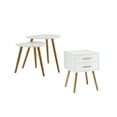 thumbnail image 1 of Ensemble de 3 Tables d'Appoint et Tables Gigognes en Naturel et Blanc, 1 of 5