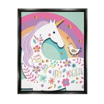 Stupell Industries You Are Very Magical Unicorn Graphic Art Jet Black Floating Framed Canvas Print Wall Art, Design by Andrea Jasid Grassi