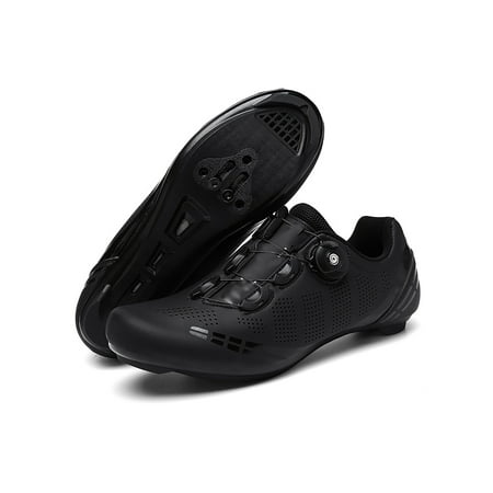 

Crocowalk Unisex Cycling Shoes Mountain Bike Shoe Compatible Sneakers Lightweight Road Bicycle Sneaker Mens Rotating Buckle Wear-Resistant Black Road Cycling 5