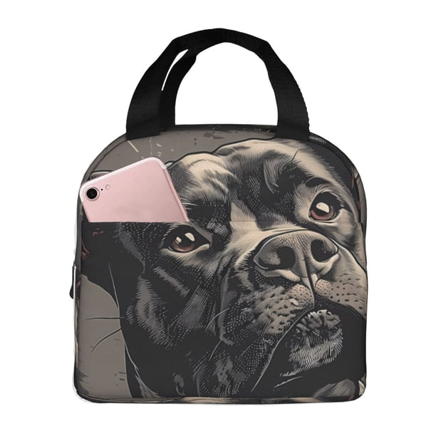 Easygdp Vintage Dog Illustration Bolsa Térmica Premium - Tela Oxford Impermeable, Gran Capacidad, Bolsillo Frontal, Unisex para Trabajo, Escuela, Actividades al Aire Libre y Picnics