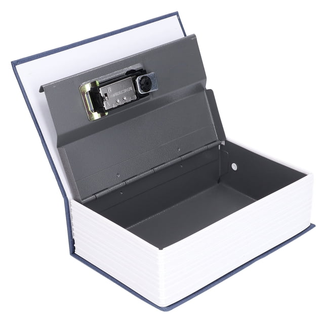 Book Safe Box, Confusing Book Shaped Safe Small Metal For Bookshelf Brown,Blue,Red,Black
