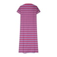 thumbnail image 4 of Womens Fashion Short Sleeve A-Line Dresses Party Summers Loose Fit Stripe Dress V Neck, 4 of 4